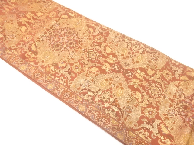 花更紗模様織出し袋帯